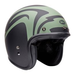 Casco jet cafe racer BELL Custom 500 Slap nero verde