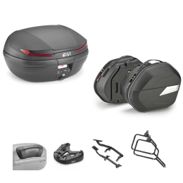 GIVI ARENA top case kit WL900B black red 45/25L for SUZUKI DL V STROM