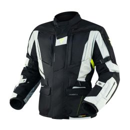 REBELHORN HARDY II Men's Motorcycle Jacket Gray/Black/Fluorescent Yellow