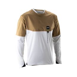 Maglia MTB LEATT Trail 6.0 Cargo maniche lunghe marrone tasca posteriore UPF 50+