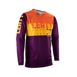 Maglia motocross LEATT Moto 4.5 Lite Indigo viola arancio rete elasticizzata