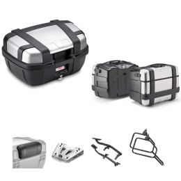 GIVI TREKKER Gepäckbox-Kit anodisiert grau/schwarz 52/46L für HUSQVARNA NORDEN 901