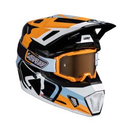 Casco motocross LEATT Moto 7.5 arancio nero bianco con maschera 4.5