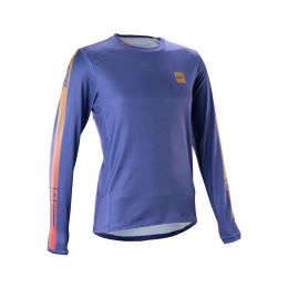 Maglia tecnica donna MTB LEATT Gravity 4.0 maniche lunghe Enduro blu cosmico