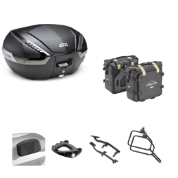Kit GIVI bauletto V47 TECH borsa CANYON carbon/fumè 47/25L per BMW R GS