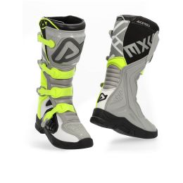 ACERBIS Motorradstiefel genehmigt x-team grau/gelb Verschluss 4 Haken