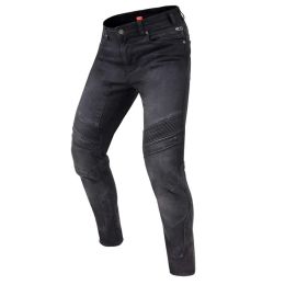 REBELHORN EAGLE III Schwarze Verwaschene Slim Fit Herren Motorradhose