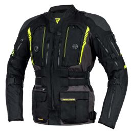REBELHORN PATROL Men's Motorcycle Jacket Black/Fluorescent Yellow
