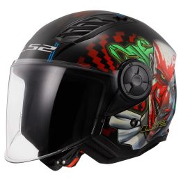 Casque Jet LS2 OF616 AIRFLOW II Happy Dreams Noir Brillant