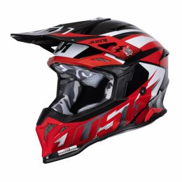 Casco Motocross JUST1 J39 REVO rosso/bianco/nero lucido