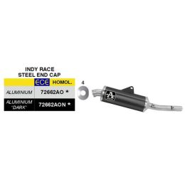 Silencieux ARROW Indy Race Slip-On approuvé capuchon alu noir acier Yamaha Teneré 700