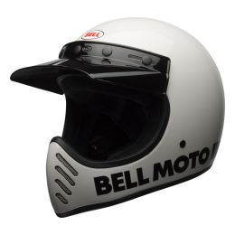 Casque enduro dual road BELL Moto-3 Classic blanc brillant