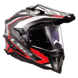 Casco Enduro Dual Road LS2 MX701 EXPLORER CARBON Frontier II Rosso Lucido