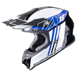 Casco motocross Scorpion EXO VX-16 EVO AIR Lignes nero blu