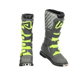 ACERBIS Motorradstiefel genehmigt x-race grau/gelb 4-Hebel-Verschluss Stahlkappe