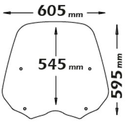ISOTTA transparent windshield 545x605mm for HONDA