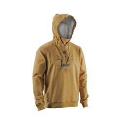 Felpa tecnica MTB LEATT Thermaflow 3.0 marrone fodera termica cappuccio casco