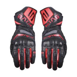 Motorradhandschuhe FIVE RFX SPORT EVO Sommer Leder Schwarz Rot Fluo