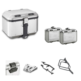 Kit GIVI bauletto valigia TREKKER DOLOMITI alluminio grigio 46/30L HUSQVARNA NORDEN 901