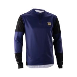 LEATT Endurance 3.0 MTB Jersey Long Sleeve Galaxy Blue WarmYarn 3 Pockets YKK