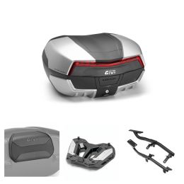 Kit bauletto GIVI MAXIA 5 alluminio rosso 58L per MOTO MORINI X-CAPE