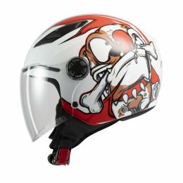 Casco Moto Bambino MPH PLAY Bulldog Bianco Lucido