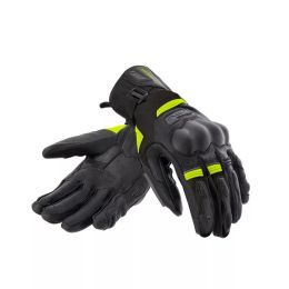 REBELHORN RANGE men's leather motorcycle gloves black/anthracite/fluorescent yellow