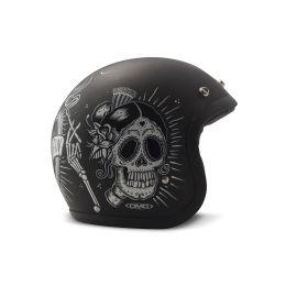 Jet Helm Cafe Racer DMD RETRO Sin Fin Schwarz Matt