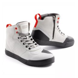 Bottes de moto pour hommes en cuir gris REBELHORN SPIKE