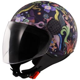 Casco Jet LS2 OF558 SPHERE LUX II Bloom Blu Opaco Rosa