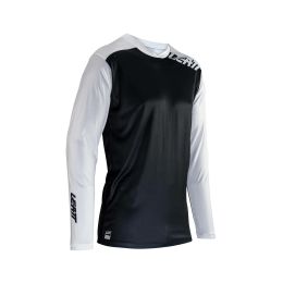 LEATT Enduro 4.0 Maillot VTT Blanc/Noir Manches Longues Tissu IceYarn en Coton