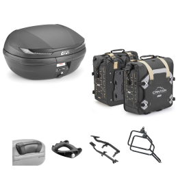 GIVI ARENA TECH Top Case Kit CANYON Schwarz Rauch 45/35L für YAMAHA