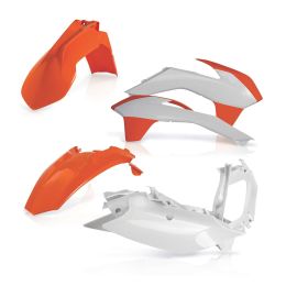Kit de carénage ACERBIS 5 pièces modèle 2015 orange/blanc pour KTM