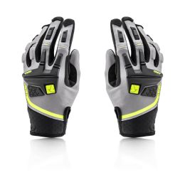 Guanti Motocross Enduro ACERBIS CE X-ENDURO Omologati Grigio Nero Giallo