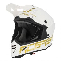 Motocross-Helm ACERBIS X-Track 22.06 Weißgold glänzend