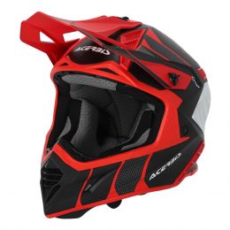 Motocross-Helm ACERBIS X-Track 22.06 Schwarz Rot Matt