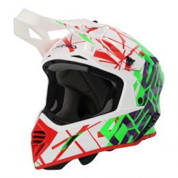Motocross Helmet ACERBIS X-Track 22.06 Green White Gloss