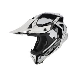 Motocross-Helm ACERBIS X-Track 22.06 Glänzendes Schwarzweiß