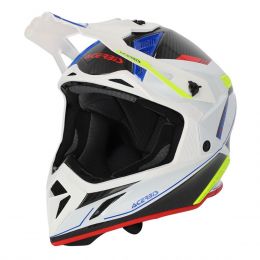 Motocross-Helm ACERBIS Steel Carbon 22.06 Weiß Schwarz Blau