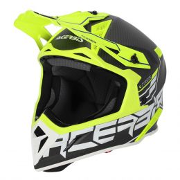 Motocross-Helm ACERBIS Steel Carbon 22.06 Schwarz Weiß Fluo Gelb