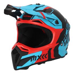 Motocross-Helm ACERBIS Profile 5 Rot Schwarz Blau Matt