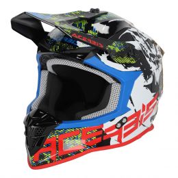 Motocross-Helm ACERBIS Linear 22.06 Weiß Schwarz Blau