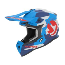 Casco Motocross ACERBIS Linear 22.06 Graphic Blu Rosso Opaco