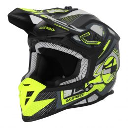 Motocross-Helm ACERBIS Linear 22.06 Schwarz Gelb Fluo