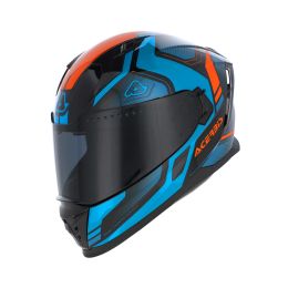 Casco Integrale ACERBIS X-Way Graphic Blu Arancio Azzurro Lucido