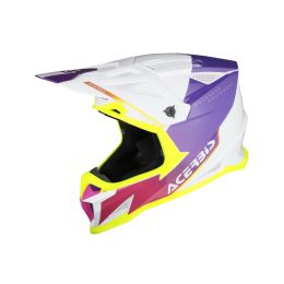 Casco Motocross ACERBIS T711 Bianco Viola Lucido