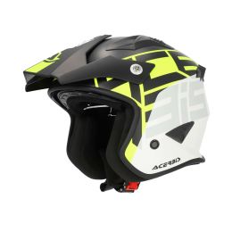 Jet Helm ACERBIS Jet Aria Sport Schwarz Weiß Fluo Gelb Matt
