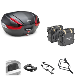 Kit GIVI bauletto V47 borsa CANYON carbon/rosso 47/25L per BMW R GS