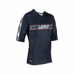Maglia MTB LEATT Enduro 3.0 nero maniche tre quarti tessuto IceYarn