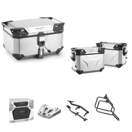 Kit GIVI bauletto valigia EVO SMART alluminio grigio 58/44L per KTM